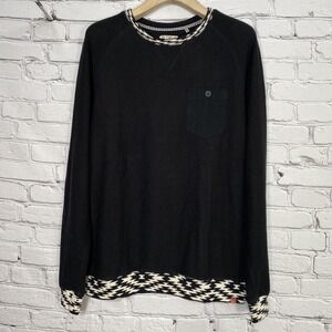 Third & Army Long Sleeve‎ Pullover Crewneck Sweater Size M Black Aztec Trim
